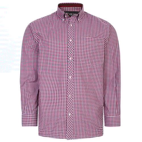 KAM Long Sleeve Gingham Check Shirt Red